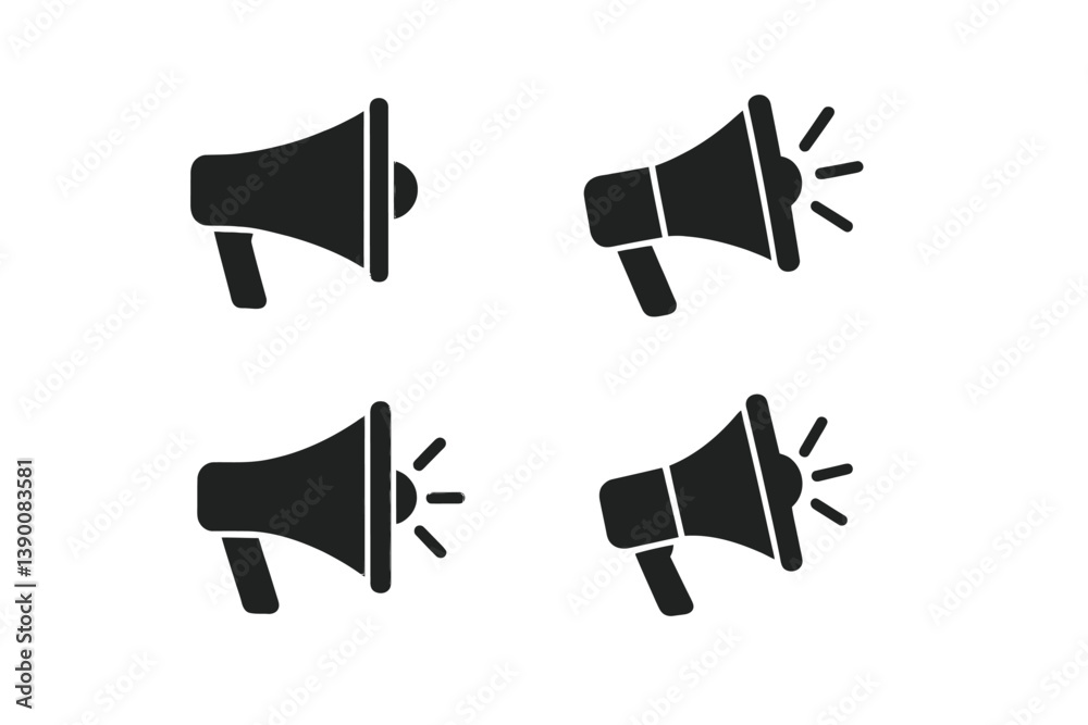 Aufkleber megaphone line vector icon design illustrating communication and announcement concepts in a simple s