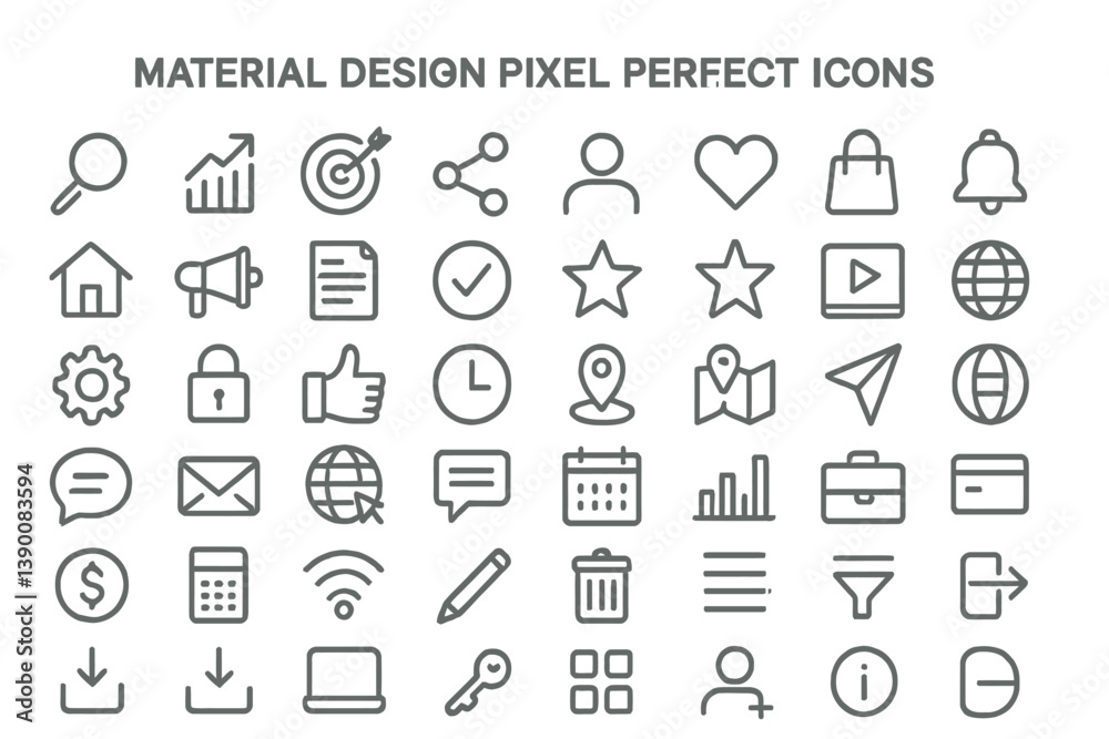 Leinwandbilder Vector icons representing various activities and objects in a minimalist line design suitable for digital and print media