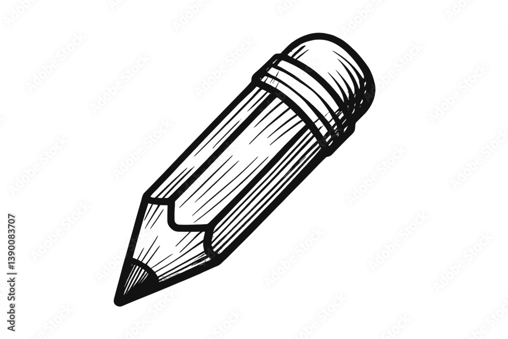 Poster Creative line vector icon of a pencil showcasing artistic design and simplicity in drawing and writing tools used for various tasks