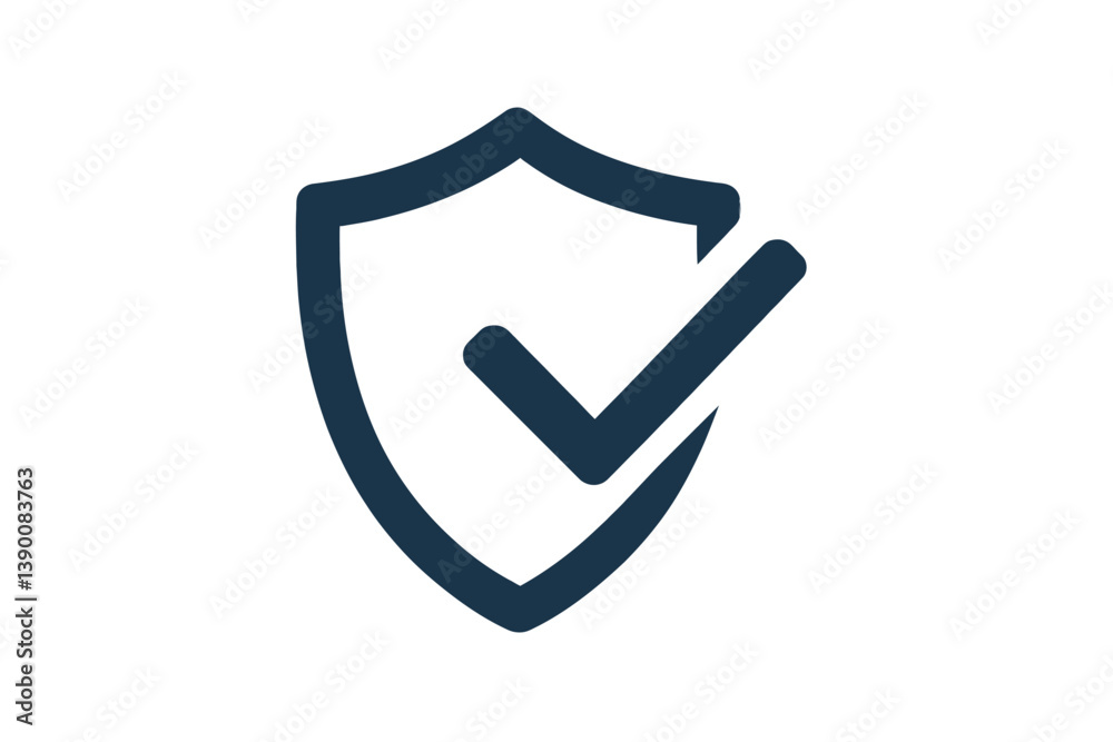 Leinwandbilder shield icon with check mark representing security and trust in digital environments