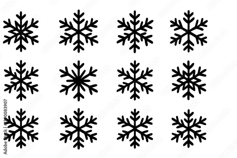 Leinwandbilder snowflake line vector icon design suitable for winter themed projects and festive decorations, featu