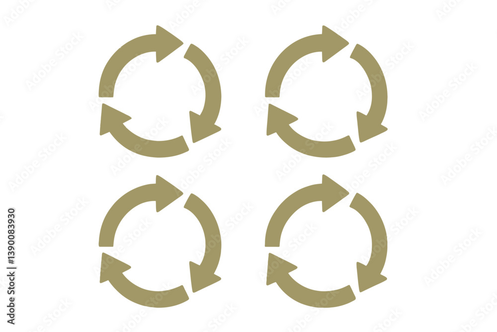 Poster circular arrows icons designed in a minimalist style representing recycling and sustainability conce