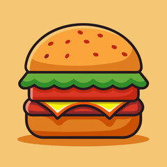 hamburger on white background