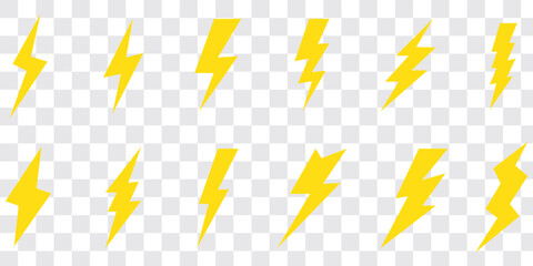 thunder bolt flash icon, flash lightning bolt icon - Electric power icon symbol - Power energy icon sign in filled, thin, line, outline and stroke style for apps and website
