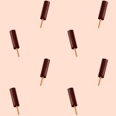 Seamless pattern with ice cream. Summer pattern.