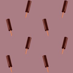 Seamless pattern with ice cream. Summer pattern.