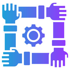 Human Management glyph gradient icon