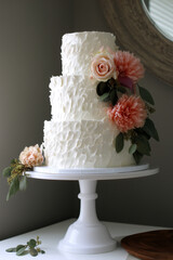 white wedding cake