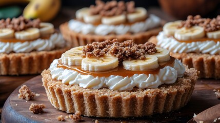 Delicious Banana Caramel Cream Tarts of excellence in splendor beyond compare with grace in style