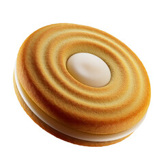 Sandwich cookies with milk cream. 3d illustration. Isolated on white background.	