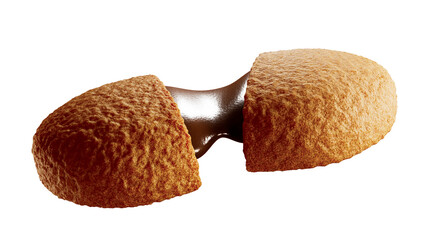 Delicious chocolate cream filled cookies. isolated white background. 3d illustration