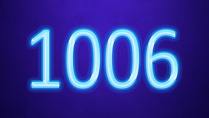 Glowing blue number design of 1006 on blue background.