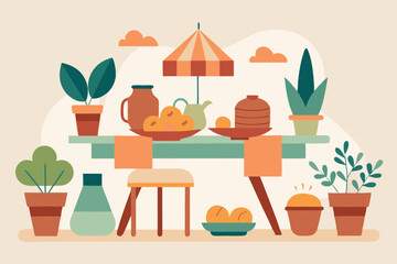 vector illustration of garden tools
