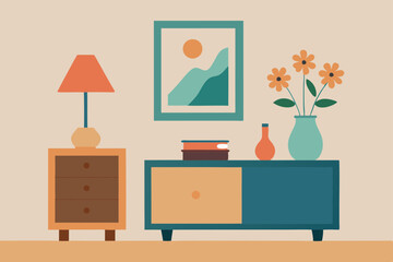 vector illustration of a modern interior