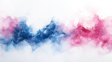 Obraz premium Abstract watercolor background with soft blue and pink hues blending seamlessly in a dreamy artistic style