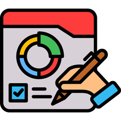 Content Management lineal color icon