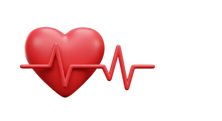 A vibrant red heart symbol beats strongly with a steady pulse, a powerful visual representation of life, health, and wellbeing against a clean white background.