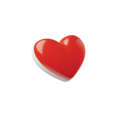 Fototapeta premium Gummy candy heart shape 3D vector icon, glossy red heart sweet jelly or marmalade confectionery, love symbol dessert
