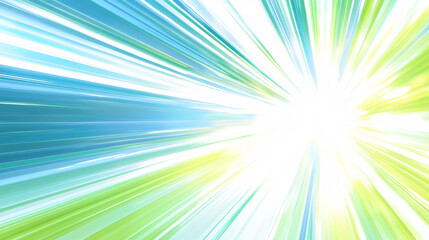 Obraz premium Vibrant Lime Green and Sky Blue Light Speed Effect on White Background