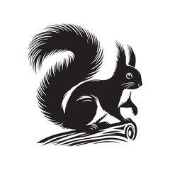 Squirrel Silhouette - Minimalist Squirrel Vector - Illustration Of Squirrel .