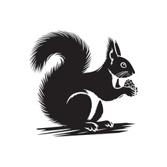 Squirrel Silhouette - Minimalist Squirrel Vector - Illustration Of Squirrel .