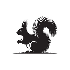 Squirrel Silhouette - Minimalist Squirrel Vector - Illustration Of Squirrel .