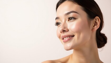 Fototapeta premium Clean white background, highlighting beauty product, commercial, isolated, elegant