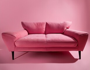 Fototapeta premium pink sofa isolated on pink background