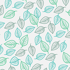 Obraz premium Nature green background vector. Floral pattern