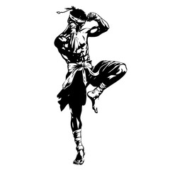 Karate Fighter in Combat Stance logo design – Stealth Warrior Illustration