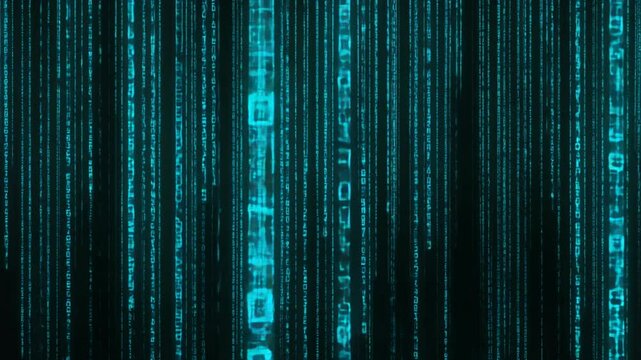 4k video of matrix numbers background.