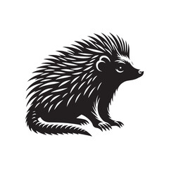Tenrec Silhouette - Tenrec Vector - Minimalist Tenrec Illustration.