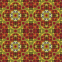 Geometric tile background, circle and square mosaic pattern, tiled motif background