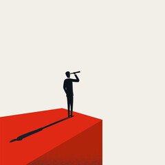 Business leader and vision vector concept. Symbol of future, success, opportunity. Minimal design eps10 illustration.