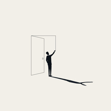 Create your own opportunity business vector concept. Symbol of self development, growth, success, achievement. Minimal design eps10 illustration.