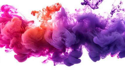 Obraz premium Abstract Liquid Ink in Ultraviolet, Deep Purple, and Hot Pink on White Background