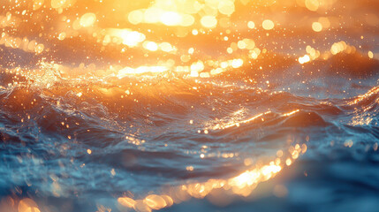 Captivating ocean waves dance under sunset glow seaside view nature photography calm environment