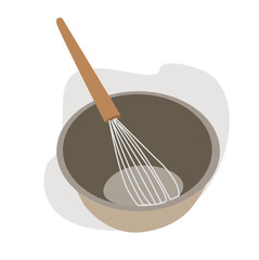bowl and manual mixer.mixing bowl and Beater, Wire Whisk, Balloon Whisk
