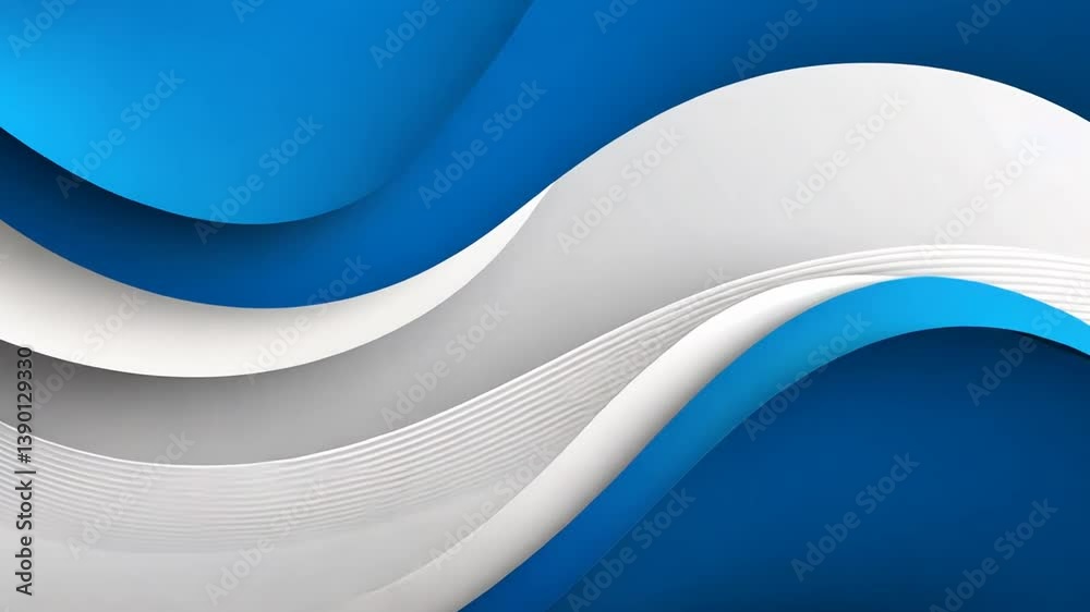 Poster abstract blue wave lines pattern with space for your text generative ai