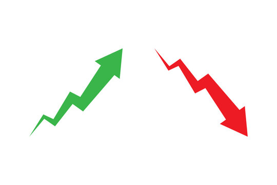Green arrow pointing up and a red arrow pointing down.