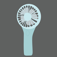 portable fan. Light blue handy fan. © taman hiburan