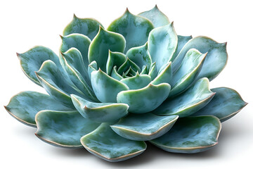 Obraz premium Echeveria Succulent Isolated On White Background Close Up Plant With Unique Leaf Texture
