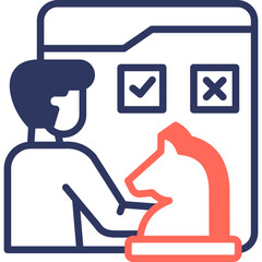 Decision Strategy mixed color icon