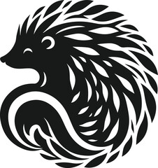 Porcupine silhouette vector animal