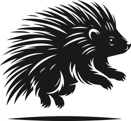 Porcupine silhouette vector animal