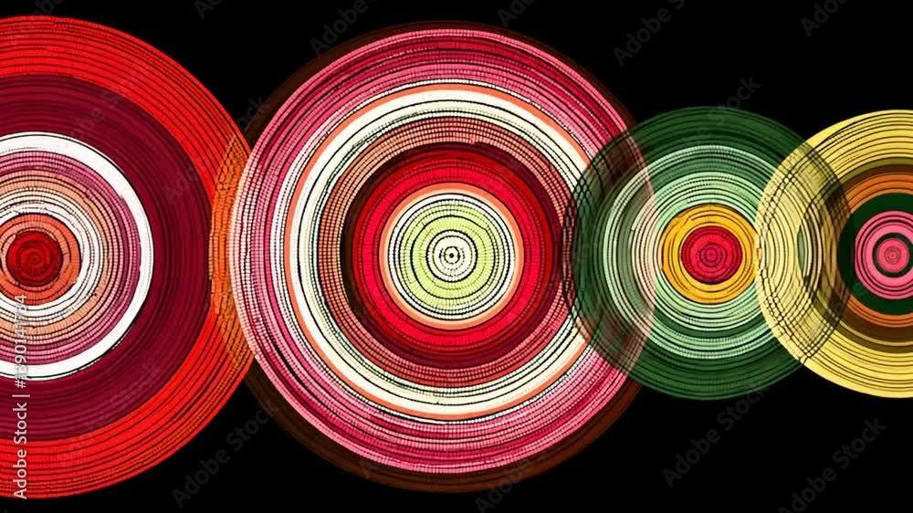 Poster colorful concentric circles create hypnotic abstract background generative ai