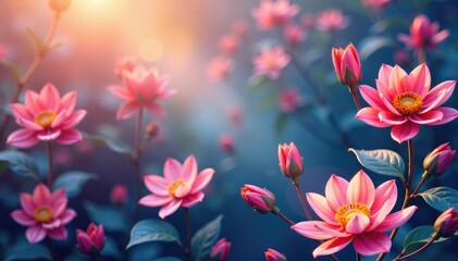 Soft, blurred floral motif, infinitely repeating design, soft, surface