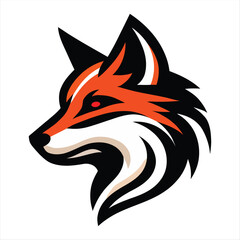 Modern Tribal Fox Head Logo Design – Colorful Vector Animal Mascot for Branding and Merchandise