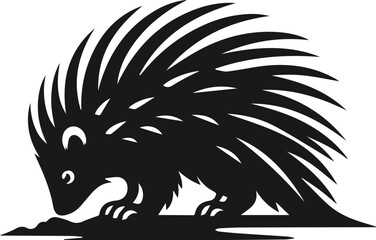 Porcupine silhouette vector animal