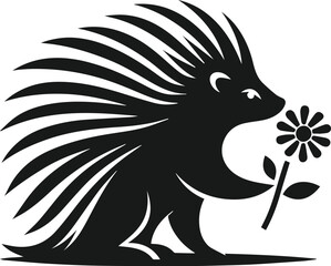 Porcupine silhouette vector animal